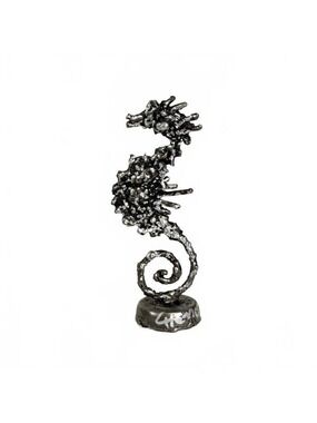 Upcycled Industrial Steampunk Metal Art Seahorse Sculpture 7 in - Signed Chemo